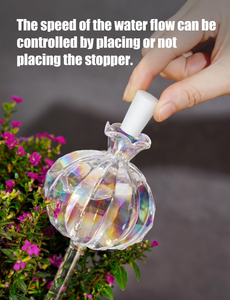 NiHome Plant Watering Globes 4-Pack  Iridescent Glass Cactus Self Watering Globe  Glass Waterer for Potted Plants - 4.7OZ/140 ML Capacity Automatic Mini Irrigation System  Adorable Gardening Gift - Image 4